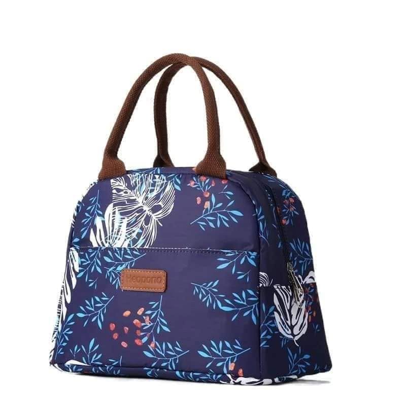 Lunch Bag - Blue Leaf